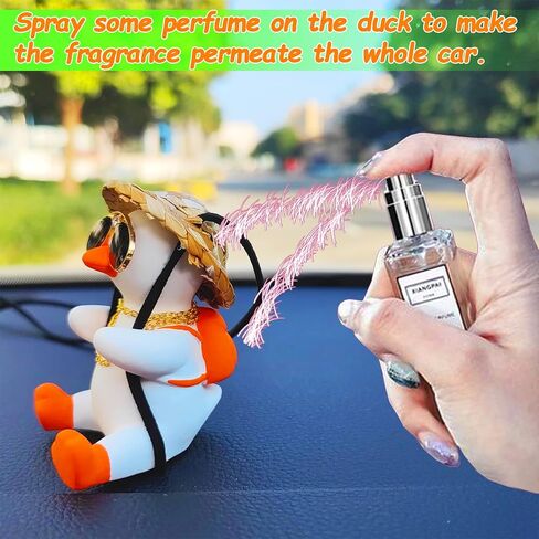 Swinging Duck Car Hanging Ornament, Car Mirror Hanging Accessories, Cute Car Decor Car Charm Pendant Rear View Mirror Accessories Car Interior Accessories, Valentine's Day Gift Office/Home Decor in Saudi Arabia