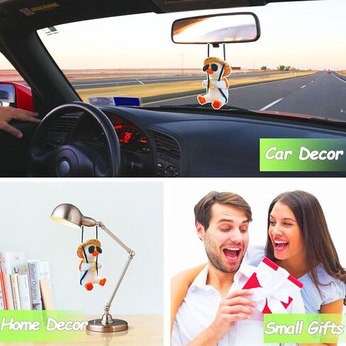 Swinging Duck Car Hanging Ornament, Car Mirror Hanging Accessories, Cute Car Decor Car Charm Pendant Rear View Mirror Accessories Car Interior Accessories, Valentine's Day Gift Office/Home Decor in Saudi Arabia
