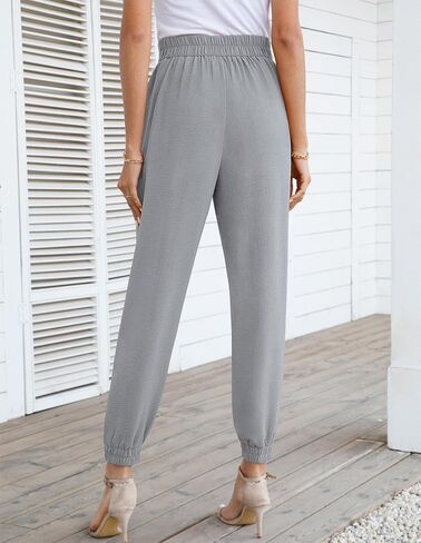 Womens High Waisted Casual Joggers Pants Bow-Knot Business Casual Work Pencil Pants Dressy Tapered Pockets in Saudi Arabia