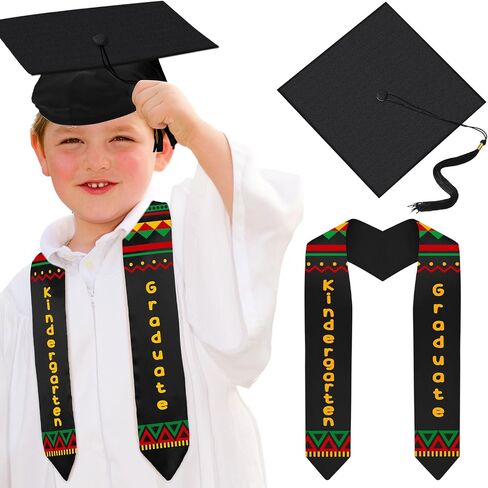 Jetec 2024 Kindergarten Graduation Cap and Printed Graduation Stole Sash Preschool Kindergarten Graduation Gifts for Kids(Classic Color, Vintage Style) in Saudi Arabia