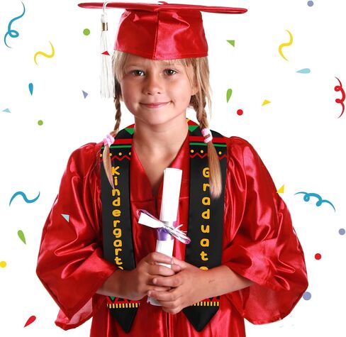 Jetec 2024 Kindergarten Graduation Cap and Printed Graduation Stole Sash Preschool Kindergarten Graduation Gifts for Kids(Classic Color, Vintage Style) in Saudi Arabia