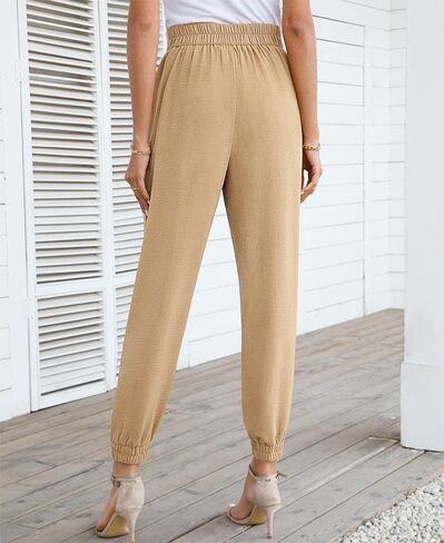 Womens High Waisted Casual Joggers Pants Bow-Knot Business Casual Work Pencil Pants Dressy Tapered Pockets in Kuwait
