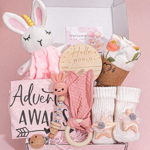 Baby Girl Gifts, Baby Gifts for Girls,New Born Baby Girls Gift,Baby Girl Newborn Essentials,Gender Reveal Gifts,Baby Swaddle Blanket in Saudi Arabia