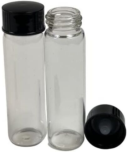 144 PCS, 17mm X 60mm [2 Dram, 8ml] Clear Glass Vials with Plastic Cone Liner Cap in Saudi Arabia