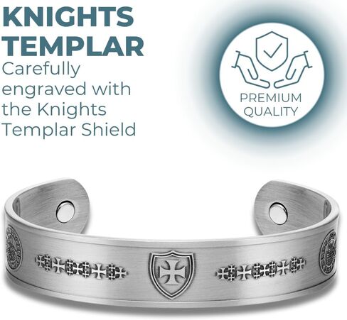 Willis Judd Knights Templar Cross Men's Pure Copper Magnetic Adjustable Bracelet Bangle in Saudi Arabia