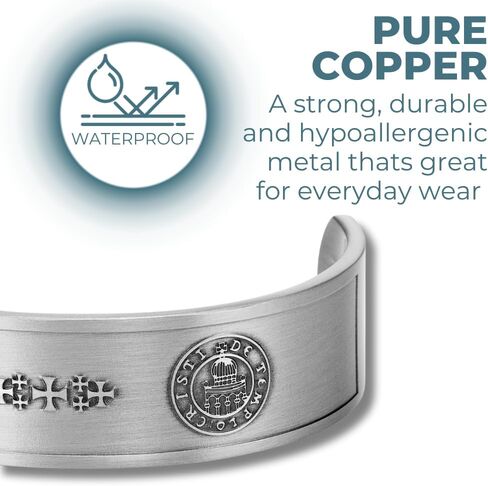 Willis Judd Knights Templar Cross Men's Pure Copper Magnetic Adjustable Bracelet Bangle in Saudi Arabia