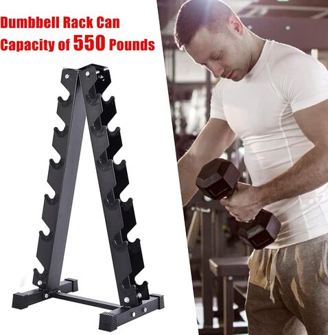 حامل دمبل من CKDCARES، حامل حامل وزن 6 طبقات - حامل وزن على شكل حرف A للدمبل - منظم تخزين الوزن لصالة الألعاب الرياضية المنزلية، الموديل: 6T-DR1 in Kuwait