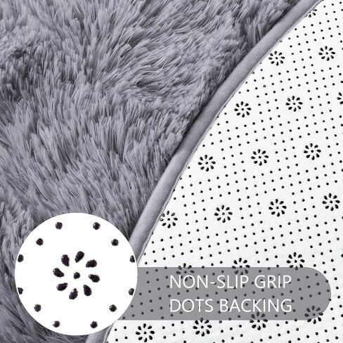 Noahas Beige Round Rug 4Ft,Fluffy Rugs for Bedroom,Fuzzy Cute Circle Rug for Kids Room,Soft Thick Shaggy Non Slip Classroom Carpet,Dorm Rug,Nursery Rug,Aesthetic Room Decor for Teen Girls in Saudi Arabia