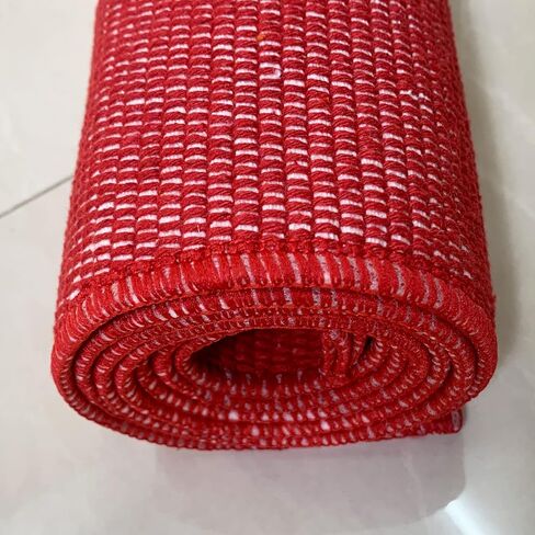 سجادة USTIDE قطنية منقوشة بافلو باللونين الأحمر والأبيض، مقاس 23.6 بوصة × 51 بوصة، سجاد داخلي أو خارجي منسوج يدويًا لسجاد الباب ذو الطبقات، سجادة قابلة للغسل للشرفة الأمامية/المطبخ/المزرعة/المدخل in Kuwait