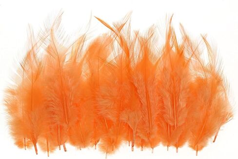 PATIKIL 3-6 Inch Saddle Hackle Rooster Feather, 50 Pcs Bulk Natural Feathers Fluffy Craft Feathers for Dream Catcher Earrings Pendant, Orange in Saudi Arabia