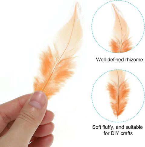 PATIKIL 3-6 Inch Saddle Hackle Rooster Feather, 50 Pcs Bulk Natural Feathers Fluffy Craft Feathers for Dream Catcher Earrings Pendant, Orange in Saudi Arabia