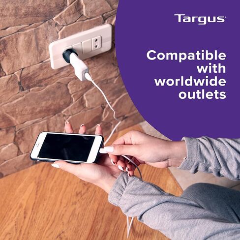 Targus Universal Power Travel Adapter, Black – International Plug Adapter for Europe, UK, AUS, and More, Safely Power Your Devices Around the World (APK01US1) in Saudi Arabia