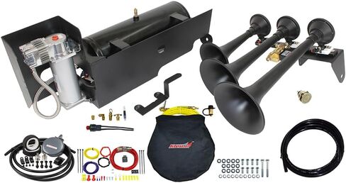 Kleinn Air Horns SDKIT-734 Bolt-On Train Horn/نظام الهواء النهائي على متن الطائرة لشاحنات الديزل Ford F-250/F-350 Super Duty in Kuwait