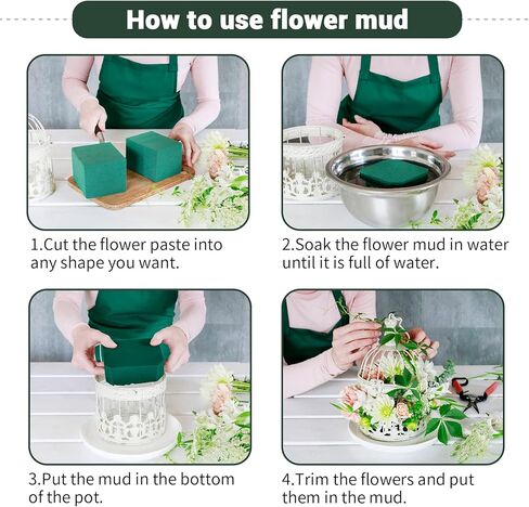 كتل رغوية من الزهور للزهور الطازجة والاصطناعية، طوب رغوي من الزهور الجافة والرطبة لحفلات الزفاف وأعياد الميلاد والمنزل والمكتب وديكورات الحديقة ومستلزمات الترتيب in Kuwait