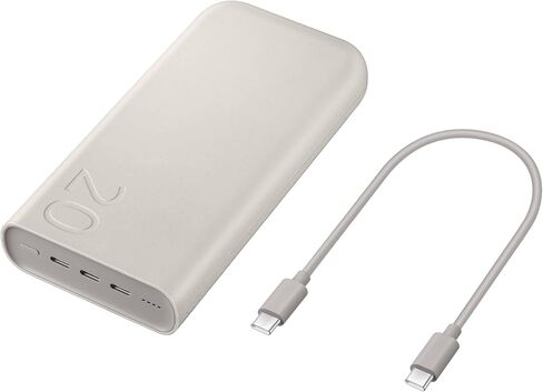 SAMSUNG 45W 20,000mAh Battery Pack Charger, Super Fast Charging w/ 3 Ports for Galaxy Phones, Buds and More, 5A USB-C Cable Included, 2024, US Version, EB-P4520XUEGUS, Beige in Saudi Arabia