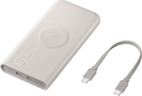 SAMSUNG 45W 20,000mAh Battery Pack Charger, Super Fast Charging w/ 3 Ports for Galaxy Phones, Buds and More, 5A USB-C Cable Included, 2024, US Version, EB-P4520XUEGUS, Beige in Saudi Arabia