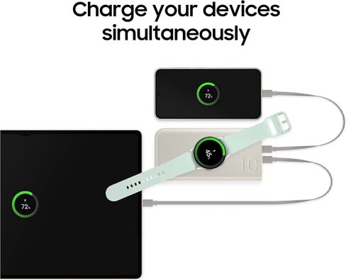SAMSUNG 45W 20,000mAh Battery Pack Charger, Super Fast Charging w/ 3 Ports for Galaxy Phones, Buds and More, 5A USB-C Cable Included, 2024, US Version, EB-P4520XUEGUS, Beige in Saudi Arabia