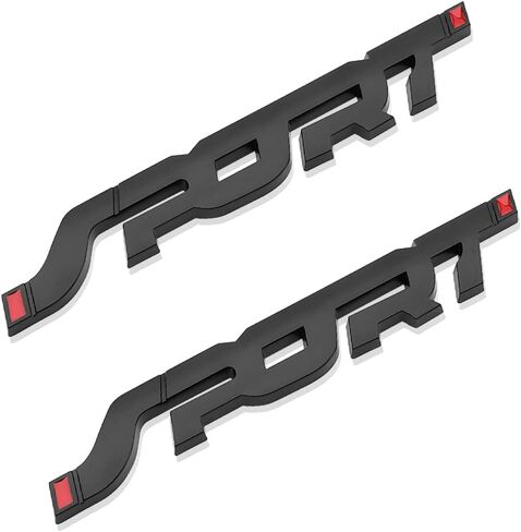 2PCS 3D Metal Car Sport Sticker, Car Side Fender Rear Trunk Emblem Badge Decals, Auto Tailgate Sport Logo Decoration Accessories, Compatible for All Truck SUV Pickup Models (Black) in Saudi Arabia
