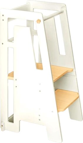 Modern Toddler Tower, Montessori Kitchen Step Stool, Sleek Modern Design Adjustable Standing Platform for Kitchen Counter - White Modern Standing Tower in Saudi Arabia
