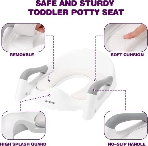 Potty Training Seat, Sturdy Toddler Step Stool Tripod Design, 2 in 1 Potty Training Toilet for Kids, Baby Seat with Splash Guard and Anti-Slip Pad for Boys Girls Potty Training (Upgrade Grey) in Saudi Arabia