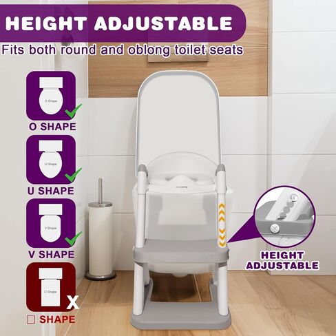 Potty Training Seat, Sturdy Toddler Step Stool Tripod Design, 2 in 1 Potty Training Toilet for Kids, Baby Seat with Splash Guard and Anti-Slip Pad for Boys Girls Potty Training (Upgrade Grey) in Saudi Arabia