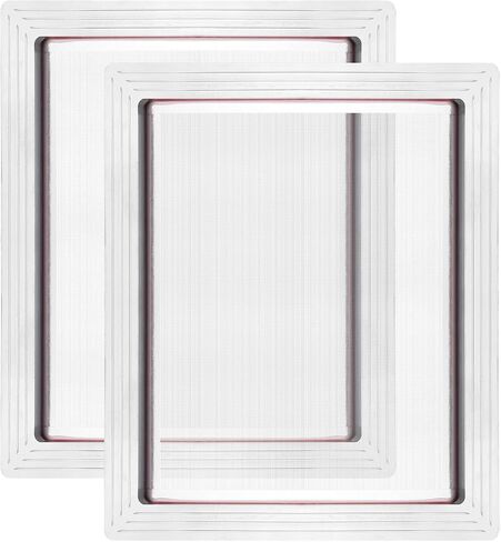 PATIKIL 16 x 12 Inch Aluminum Silk Screen Printing Frames with 160 White Mesh, 2 Pack Silk Screen Printing Frame for Screen Printing, Silver in Saudi Arabia
