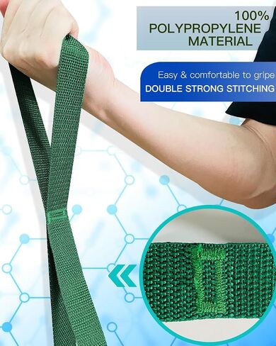 Stretching Strap Yoga Strap for Physical Therapy, 10 Loops Yoga Straps for Stretching, Non-Elastic Stretching Bands for Exercise, Pilates, Home Workout and Gymnastics in Saudi Arabia
