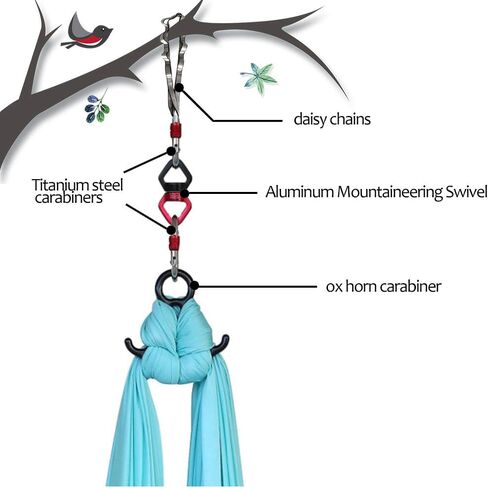 KIKIGOAL 10M معدات اليوغا الحريرية الجوية اليوغا بيلاتيس سوينغ اليوغا الجوية المضادة للجاذبية أرجوحة لحزام اليوغا كمال الاجسام in Kuwait