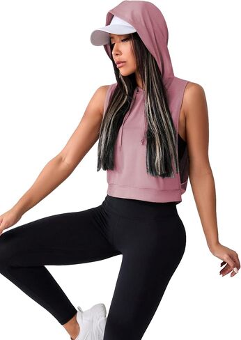 SweatyRocks Women's Sleeveless Workout Top Gym Activewear Crop Tank Top Open Side Shirt for Athletic Exercise Dusty Pink Small in Saudi Arabia