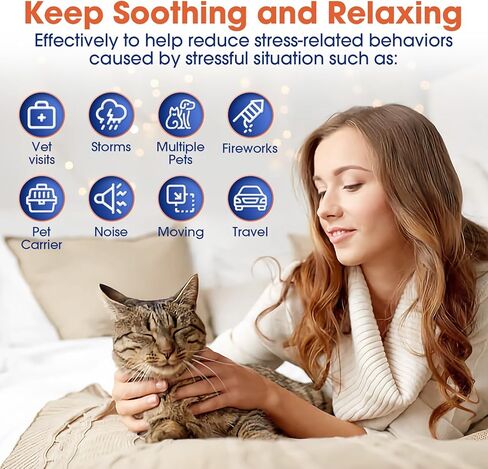 طوق مهدئ للقطط - 4 عبوات من أطواق تهدئة القطط من الفيرمونات أطواق تهدئة للقطط - تخفيف قلق القطط يستمر 60 يومًا تصميم انفصالي لطوق القطط المهدئ قابل للتعديل لمعظم القطط (15 بوصة) in Kuwait
