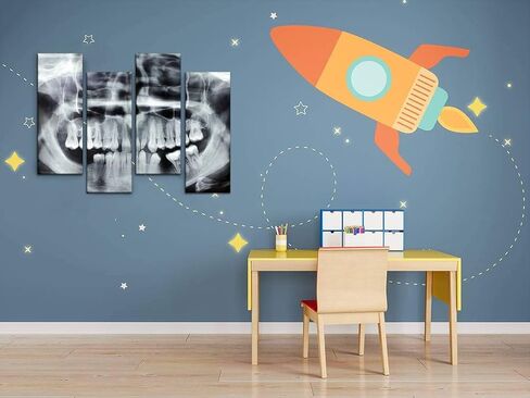 Wocatton dental model on white background dentals and pictures Wall Art Background Decor Pictures Print On Canvas Art Stretched and Framed Perfect Home Decoration in Saudi Arabia