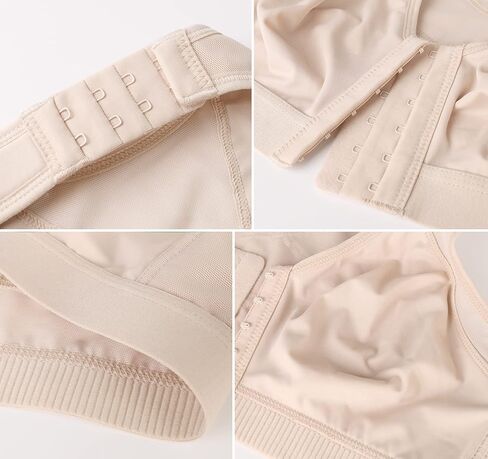 حمالة صدر نسائية مريحة من DotVol بإغلاق أمامي ودعم خلفي وتغطية كاملة غير مبطنة خالية من الأسلاك للاستخدام اليومي (بيج بدون خياطة، 38DD) in Kuwait