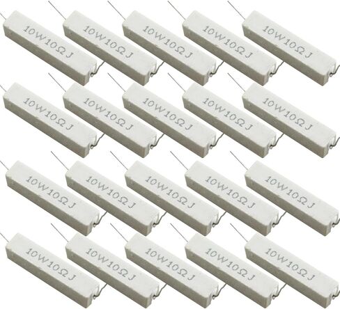 20PCS Wirewound Fixed Metal Full Range Resistor Kit White Ceramic Cement Resistor 10W for Printed Circuit Board in Saudi Arabia