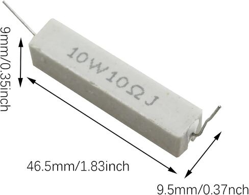20PCS Wirewound Fixed Metal Full Range Resistor Kit White Ceramic Cement Resistor 10W for Printed Circuit Board in Saudi Arabia