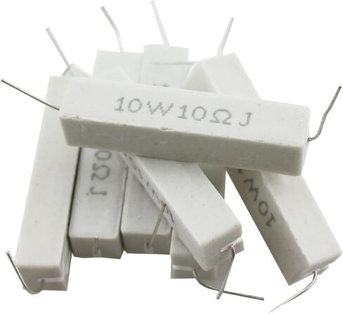 20PCS Wirewound Fixed Metal Full Range Resistor Kit White Ceramic Cement Resistor 10W for Printed Circuit Board in Saudi Arabia