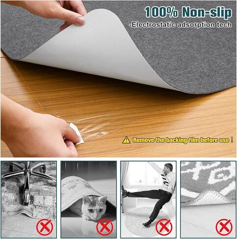 Placoot Office Chair Mat for Hardwood Floor & Tile Floor 55"x35" Desk Chair Mat for Rolling Chairs Electrostatic Adsorption Large Anti-Slip-Recyclable Material Floor Mat for Office/Home with Lip in Saudi Arabia