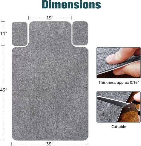 Placoot Office Chair Mat for Hardwood Floor & Tile Floor 55"x35" Desk Chair Mat for Rolling Chairs Electrostatic Adsorption Large Anti-Slip-Recyclable Material Floor Mat for Office/Home with Lip in Saudi Arabia
