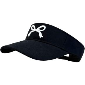 Summer Baseball Hats for Women Empty Top Visor Hats Cute Bow Knot Embroidery Peaked Caps Breathable Travel Leisure Sun Hats in Kuwait