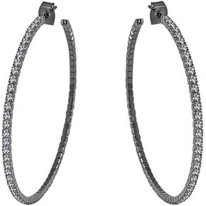 ARIA + ME Lightweight Crystal 14K Gold Plated Hoop Earring, LARGE -2.25" in Saudi Arabia