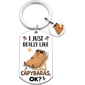 Capybara Keychain Cute Capybara Gifts for Girls Capibaras Stuff for Women Capybaras Lovers Valentines Birthday Decorations Accessories for Adults in Kuwait