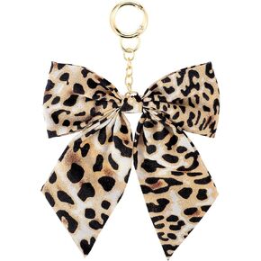 ليوبارد طباعة المفاتيح لطيف القوس Bowknot محفظة حمل حقيبة سحر Y2k خمر سحر قلادة حقائب الظهر اكسسوارات للفتيات النساء حلقات مفاتيح السيارة in Kuwait