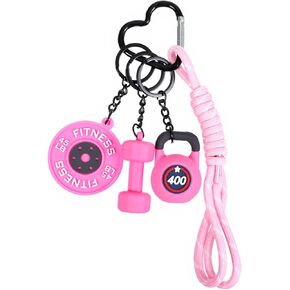 Fitness Keychain for Women,Dumbbell Gym Bag Charm,PVC Workout Keychain Accessory for Gym Lovers (Black) in Kuwait