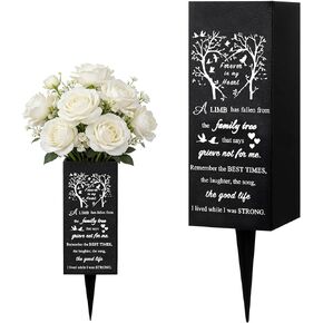 Cemetery Vases for Grave Flower Holder with Spikes,Heart Tree Grave Metal Memorial for gravesite vase,Flower Holder for Cemetery,Decor for Funeral,Memorial Gifts for Loss of Loved One Mother's Day in Kuwait