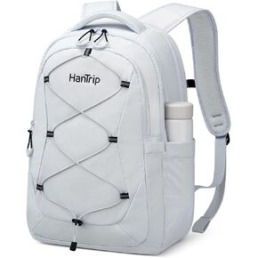 Travel Laptop Backpack for Women Men, Large Work Backpack for Commuter College School Book Bags, Reflective Water Resistant Backpack with Luggage Strap Bottle Pocket Chest Strap, Glacier White in Kuwait