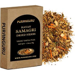 Havan Samagri for Puja | 50g/1.76 oz | Vedic Yagya Puja Hawan Samagri | Fragrant Natural Dried Herbs for Burning | Home Havan Kund Homam Samagri | Energy Cleansing, and Spiritual Protection in Kuwait