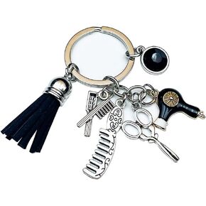 Hair Stylist Gifts Hairdresser Gifts For Women Hairstylist Must Haves Keychain Cosmetology Comb Scissors Charm Jewelry in Saudi Arabia