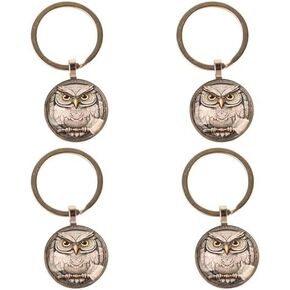 4 Pcs Charming Owl Alloy Key Chain Set - Time Gem Design Bag Pendant for Birthday, Anniversary, Valentine's Day, Friends Accessories in Kuwait