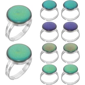 10 قطع من خواتم المزاج من SOIMISS - خاتم مزاج عتيق قابل للتعديل يتغير الألوان للنساء - للاستخدام اليومي أو المناسبات تصميم مفتوح قابل للتكديس in Kuwait