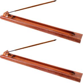 قطعتان من حامل البخور الخشبي للعصي بزاوية قابلة للتعديل، مبخرة من خشب الورد الطبيعي مقاس 9.5 بوصة مع جامع رماد البخور، مبخرة منزلية للتأمل واليوجا والاسترخاء وديكور المنزل in Kuwait