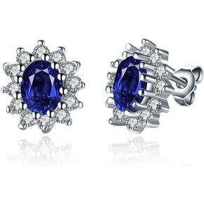 جوهرة الحجر الملك البيضاوي قطع الأحجار الكريمة الياقوت هالة الخطوبة أقراط الأزياء أقراط لزوجتها المرأة in Kuwait